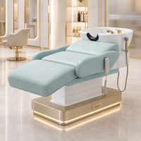 Fauteuil de lavage électrique avec bassin en céramique, commande manuelle et fonction inclinable pour salon de coiffure