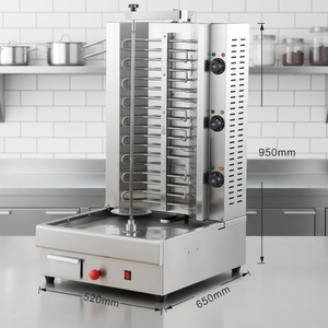 Attrezzatura da Cucina Commerciale, Macchina Automatica per Kebab e Shawarma a 3 Bruciatori in Acciaio Inox da 8KW - Product Image 2