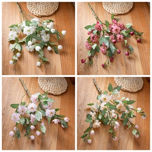 Bouquet de camélias artificiels Xiangmanlang, fleurs blanches, roses, rose clair, couleur champagne, pour la décoration de la maison et des mariages - Product Image 3