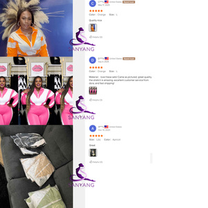 Completo Sportivo Donna Primaverile Due Pezzi, Giacca con Cerniera a Maniche Lunghe Color Block e <span class=keywords><strong>Leggings</strong></span> Aderenti - Product Image 3