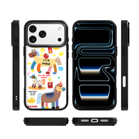 Coque de téléphone AG Feeling Black Edge avec motif doré « Get Rich Immediately » pour iPhone 17, 17 Pro Max, 16 Pro, 15, 15 Pro Max – Coque magnétique