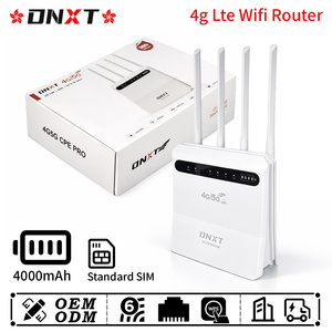 เราเตอร์ WiFi6 dnxt 4G LTE พร้อมไฟร์วอลล์แบตเตอรี่4000mAh 1 Wan/4 LAN พอร์ต300Mbps 2.4G WiFi ใช้ในบ้าน - Product Image 1