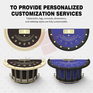 โต๊ะแบล็คแจ็ครูปสีเขียวระดับมืออาชีพพร้อมกรอบสแตนเลสสำหรับบ้านคาสิโนและคืนเล่นโป๊กเกอร์เพื่อความบันเทิง - Product Image 5