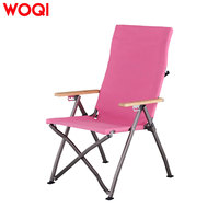 Chaise de jardin pliable légère en aluminium WOQI avec dossier et accoudoirs réglables, tissu Oxford, design moderne, mobilier d'extérieur