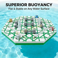Table de Mahjong Flottante Personnalisée pour Piscine, Impression Bambou, Octogonale, Flottabilité Supérieure
