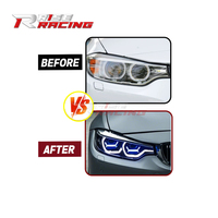 Rise Racing Nuevo Faro LED de Repuesto de 12V 6000K con Ojo de Ángel Azul para BMW F30 320i 325i