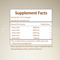 Suplementos Líquidos Multivitamínicos Naturales de Suministro OEM con Metilcobalamina, Apoyo Inmunológico y Energético, Gotas de Vitamina B12