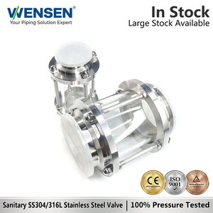 Wensen Visor de Vidrio Indicador de Flujo Sanitario en Línea Acero Inox. 304 316L Conexión Tri Clamp 2 Pulgadas Pulido Espejo Gr - Product Image 1