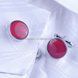 Bouton de manchette unisexe en cuivre plaqué or et argent, rond, en métal émaillé, pour les mariages et les cadeaux des femmes - Product Image 3