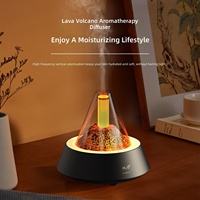 Nouveau Diffuseur d'Arômes Créatif Mini Volcan à Effet Lave, Pulvérisateur de Parfum Automatique Ultrasonique Alimenté par USB, Style Flamme pour la Maison