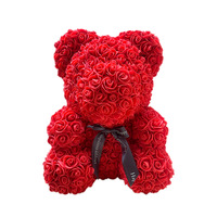 2025 Groothandel 25cm Rozen Teddybeer 40cm Rozenbeer Kunstbloemenbeer van Rozen Beste Valentijnsdag Cadeau Bruiloftdecoratie