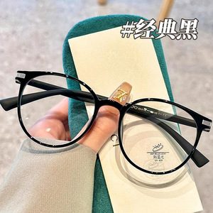 Gafas de estilo coreano con montura marrón Tr90, gafas antiluz azul para mujer, lentes redondas de PC con montura completa 1151, gafas de alta gama a la moda sin graduación - Product Image 5