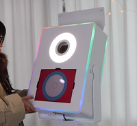 Photobooth DSLR avec lampe torche intégrée et anneau lumineux LED, photobooth portable en aluminium avec valise de transport pour événements de mariage