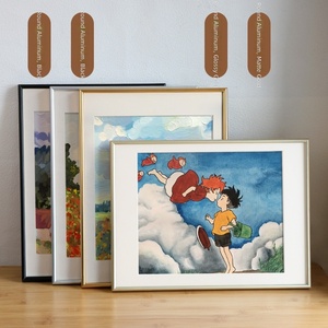 Cadre photo A4 en alliage d'aluminium électroplaqué à bord étroit <span class=keywords><strong>Gongjin</strong></span>, cadre minimaliste pour affiche ou certificat, à suspendre au mur - Product Image 4