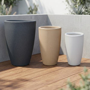 Pots de fleurs modernes en plastique grand format, très demandés, durables, écologiques, légers, pour l'intérieur et l'extérieur, pour la décoration de jardin et de pépinière - Product Image 2