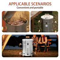 Barbecue fumoir à charbon de bois pour patio, ventilé naturellement, portable, durable, facile à assembler et à nettoyer, pour camping et usage extérieur