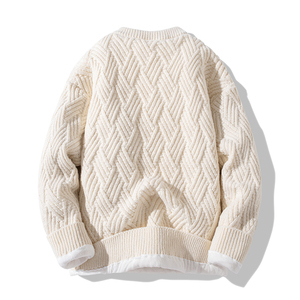 Pull en tricot jacquard pour homme 2026, col rond, motif graphique, décontracté, en coton, pour l'hiver - Product Image 2