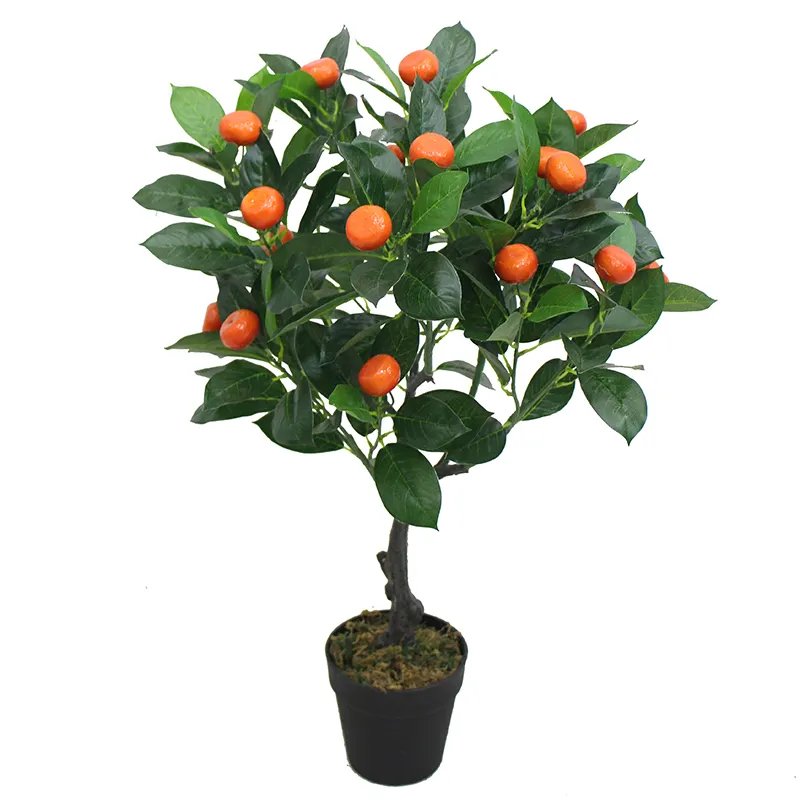 ショッピングモールのスーパーマーケット販売のための家の装飾の偽の果樹盆栽のための小さな人工オレンジの木の植物