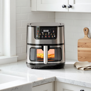 <span class=keywords><strong>Four</strong></span> électrique à écran tactile 15L, revêtement antiadhésif en aluminium, fenêtre visible, 110V, fonction friteuse à air, usage domestique, export - Product Image 1
