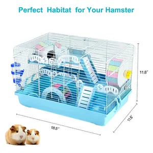 Küçük hayvanlar kafes büyük Hamster kafesi 47cm Hamster kafesi aksesuarları ile Set