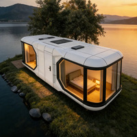 Capsule spatiale en acier galvanisé de 40 pieds sur mesure / Conteneur mobile / Cabine / Villa préfabriquée / Mini-maison / Maison préfabriquée modulaire / Maison moderne