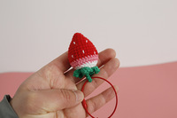 Geweven Gehaakte Aardbei Sleutelhanger Sleutelhanger Schattige Handgemaakte Zoete Gehaakte Pop Speelgoed Fruit Gebreide Aardbei Sleutelhanger Amigurumi