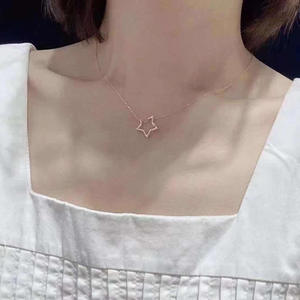 S925 Silver Pendant Accessory DIY Empty Support Star <b>Necklace</b> with 7-8mm Round <b>Beads</b> <b>Fashion</b> Pendant <b>Necklaces</b> 30654 - Product Image 3