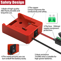 Adaptador de Batería de Iones de Litio de 18V 20V con Conector y Cables para Montaje, Fuente de Alimentación para Baterías, Convertidor de Energía para Proyectos DIY y Power Wheels