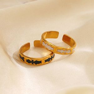 New Hip Hop Gold Plated Stainless Steel Open Adjustable Circle Drip <strong>Oil</strong> Finger Ring for Women Jewelry - Product Image 2
