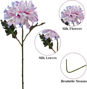 ดอกเบญจมาศ PU สัมผัสเหมือนจริง ขนาดใหญ่พิเศษ 25 ซม. คุณภาพสูง ขายส่ง 77 ซม. สำหรับตกแต่งโต๊ะงานแต่งงานในฤดูใบไม้ร่วง - Product Image 3