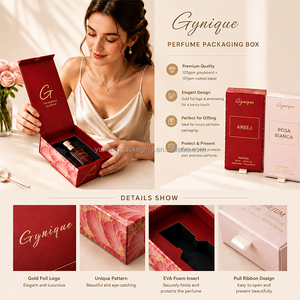 Caja de Regalo de Perfume de Cartón Vacía de Lujo Personalizada con <span class=keywords><strong>Cinta</strong></span>, Empaque Rígido para Fragancias, Directamente del Fabricante - Product Image 1