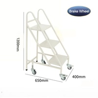 Échelle de livre de bibliothèque en métal robuste à 3 étapes échelle coulissante étagère échelle mobile étagère pour bibliothèque scolaire