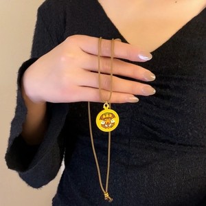 Gold Necklace With Flower Pendant Zinc Alloy Sweater Chain For Women Gift Jewelry - Product Image 2