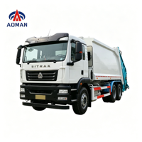 Camion compacteur à châssis Sitrak 6x4 diesel avec boîte de vitesses, capacité de 20 m³, ramasseur de déchets hydraulique pour les travaux d'assainissement urbain