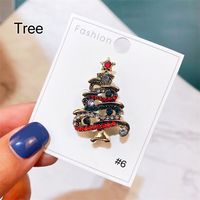 Vente en gros de broche strass arbre de Noël coloré bijoux en alliage pour enfants cadeau de Noël pour fête mariage fiançailles