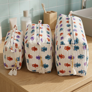 Customized Cute Printed Eco-Friendly Reusable Portable Hanging <b>Makeup</b> Pouch Bag Zipper Closure Durable Cosmetic Bag - Product Image 1