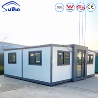 Casa Contenedor Expandible Plegable de Doble Ala, Casa Móvil Prefabricada para Sala de Estar de Villa y Proyectos Económicos de Taller