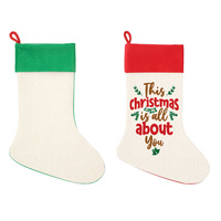 Chaussettes de Noël en peluche rennes du Père Noël, garniture en fausse fourrure tissée, sac magique pour enfants, à suspendre au foyer, pour le rangement de cadeaux, 24 pouces, rouge