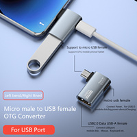 Adaptateur OTG Type C à 90 degrés, angle gauche et droit, micro USB vers USB, pour téléphone Android, tablette et autres appareils hôtes
