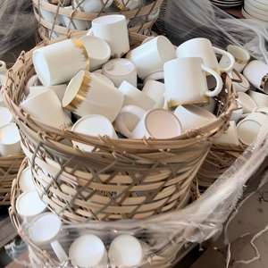 Vaisselle de luxe en céramique blanche dorée, vieux stock, prix bon marché, vendu en tonnes, emballage mixte, prix de gros, expédié de Chaozhou - Product Image 4