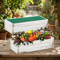 Mini-jardinière en bois émaillé motif chat mignon, style américain, design rustique carré, trou de drainage, écologique, vente en gros