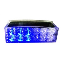 Feux de signalisation routière de construction OWLEYE rouges et bleus, feux de sécurité d'urgence, clignotants LED solaires, matériau PC
