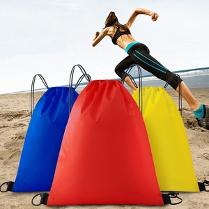 Promotional Customized Shopping Bag Polyester Fabric Drawstring Sport Bag Backpack Travel Waterproof Drawstring Bag with Logo