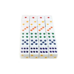 Dado Acrílico Cuadrado Blanco Personalizado de 25mm con Puntos de Colores de 16mm para Fabricantes - Product Image 2