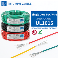 Kabel Listrik Fleksibel UL1015 untuk Peralatan Rumah Tangga, Ukuran 16/18/22/24/26/28AWG, Berisolasi PVC, Kawat Elektronik Terpilin