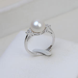S925 Silver <b>Ring</b> for Women <b>Open</b>-Mouth DIY Pearl Jewelry with Empty Holder Simple Semi-Finished Product for Crafting 151 - Product Image 2