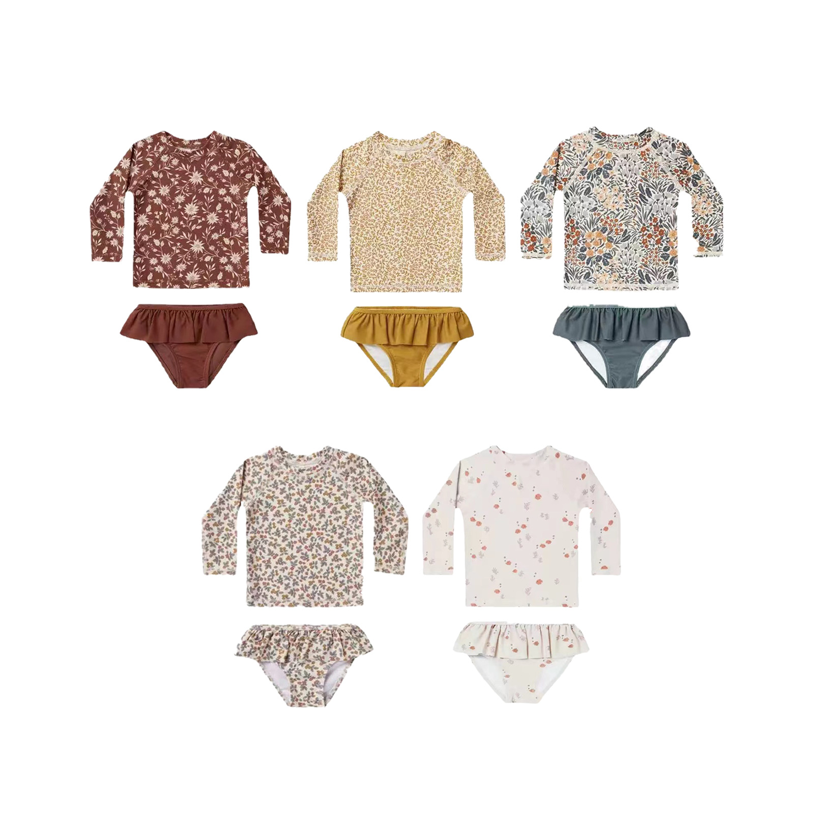 Милый детский купальник-бикини купальник для маленькой девочки От 1 до 8 лет Быстросохнущий длинный рукав детская одежда для купания