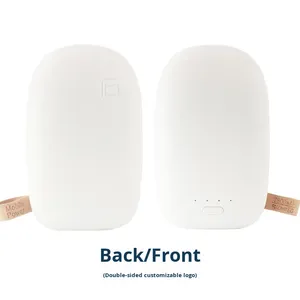 Mini banque en plastique 5W grande <span class=keywords><strong>capacité</strong></span>, forme de galet, petite, portable, multi-ports USB, coque cylindrique en aluminium, cadeau avec logo d'entreprise - Product Image 5