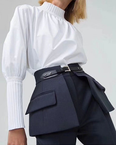 Set <span class=keywords><strong>Pantalone</strong></span> e <span class=keywords><strong>Gonna</strong></span> con Cintura OEM Vendita Calda, Pantaloni Neri da Donna, Pantaloni Estivi Femminili a Vita Alta, Eleganti e alla Moda - Product Image 6