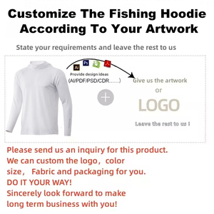 Tùy chỉnh câu cá hoodie với thăng hoa thiết kế bộ xương cá trang phục UPF 50 độ ẩm Wicking vải tre lưới áo sơ mi câu cá - Product Image 2